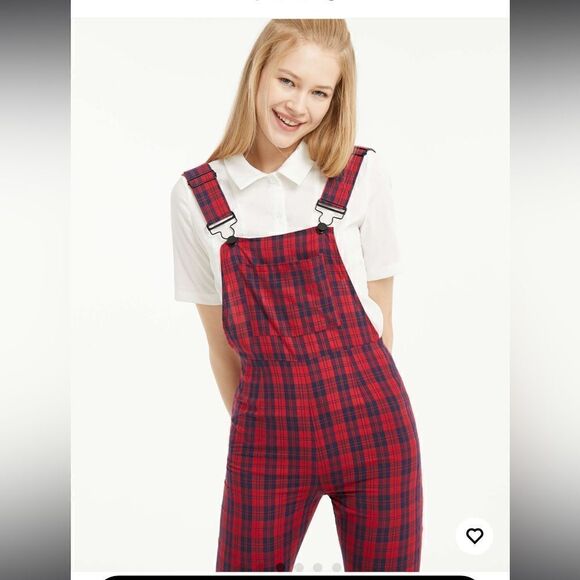 Cider Plaid Overall Red Navy Size XS - Picture 8 of 8